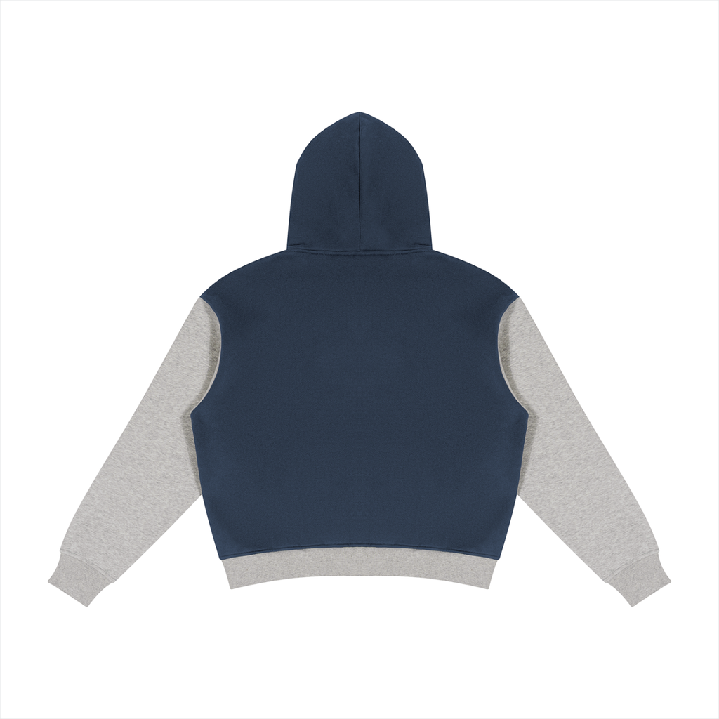 Unisex Color Block Fleece Full Zip Hoodie