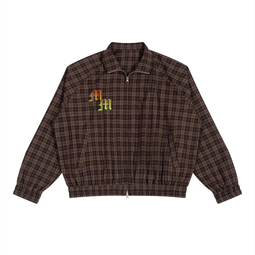 Unisex Plaid Full-Zip Track Jacket