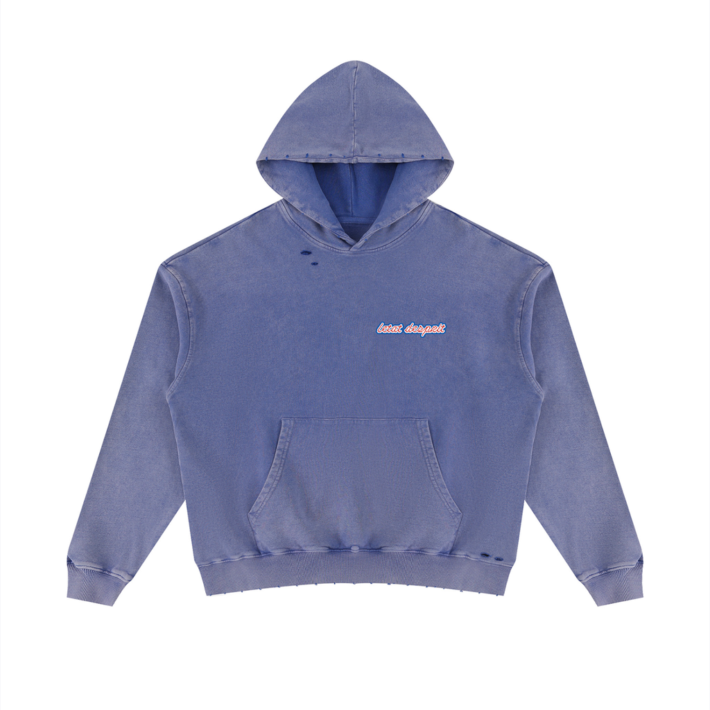 Unisex Mineral Wash Distressed Hoodie