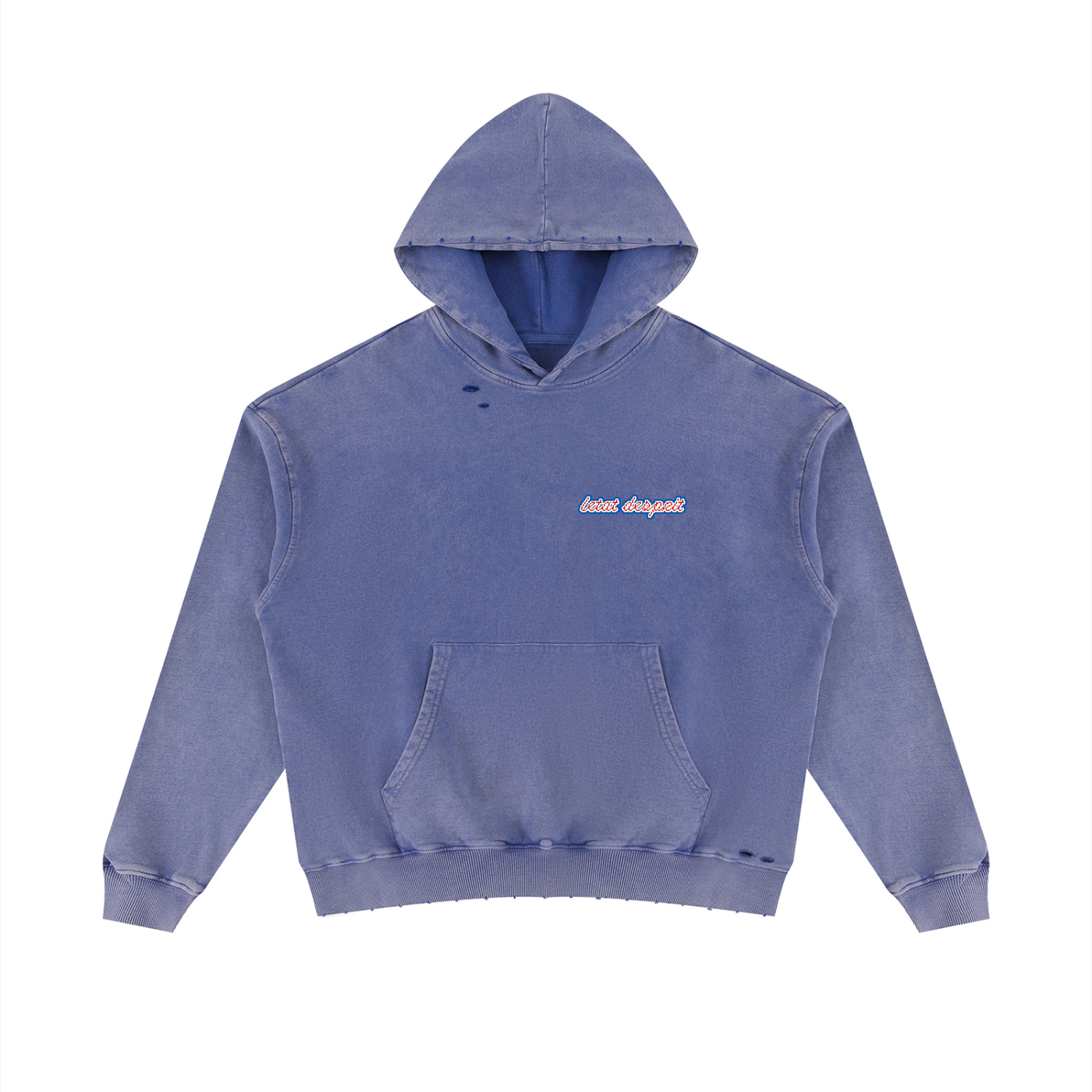Unisex Mineral Wash Distressed Hoodie