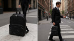MME Aniline Leather Backpack - Black Monogram