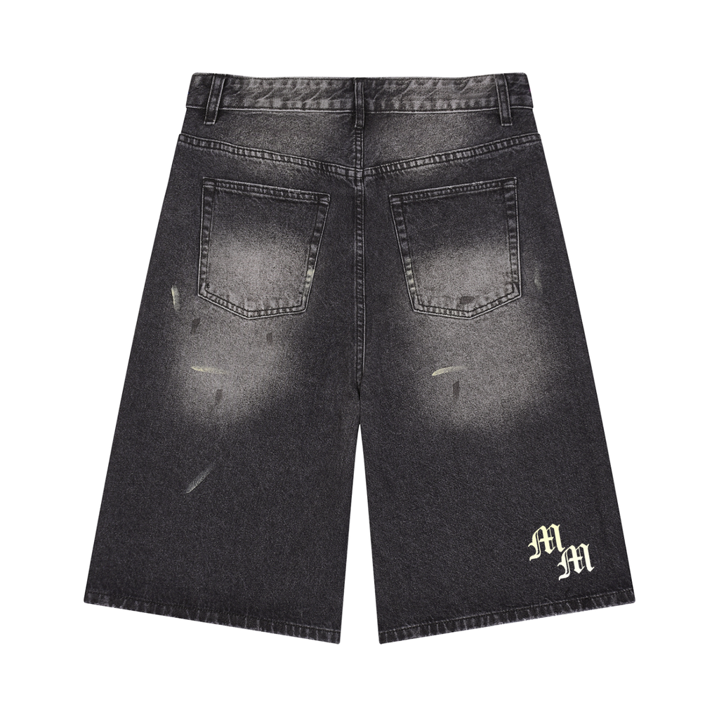 Men’s Vintage Wash Wide Leg Denim Shorts