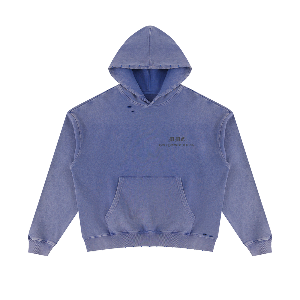 Unisex Mineral Wash Distressed Hoodie
