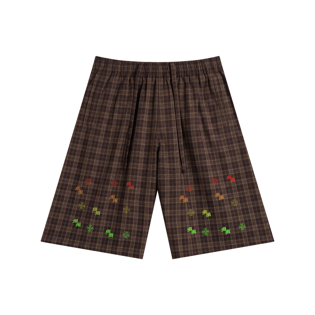 Unisex Plaid Wide Leg Shorts