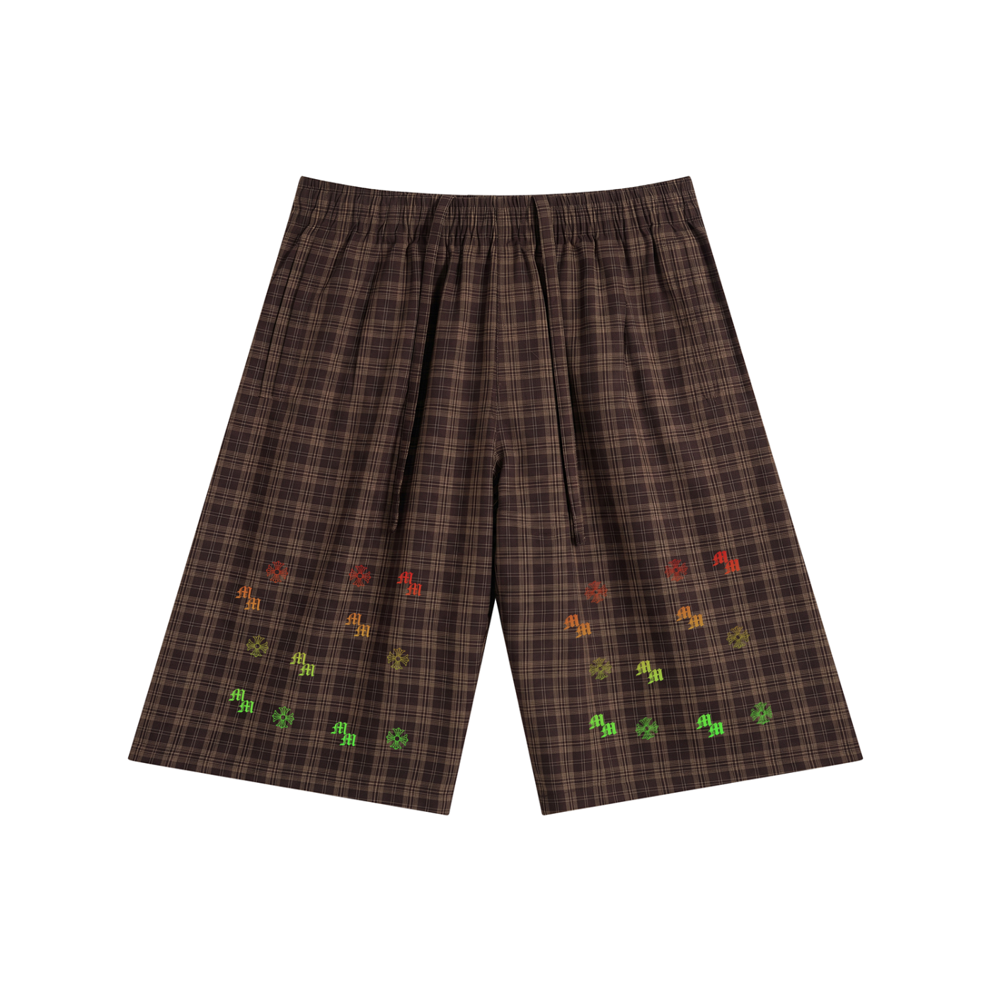 Unisex Plaid Wide Leg Shorts