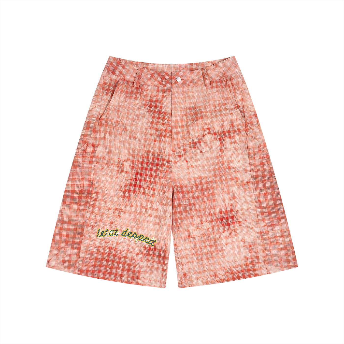 Unisex Vintage Wash Plaid Shorts