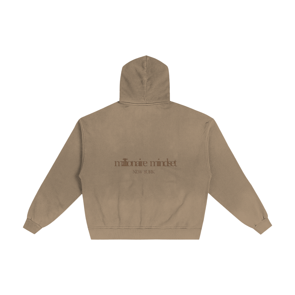 Millionaire Mindset Hand-Frayed Zip Hoodie