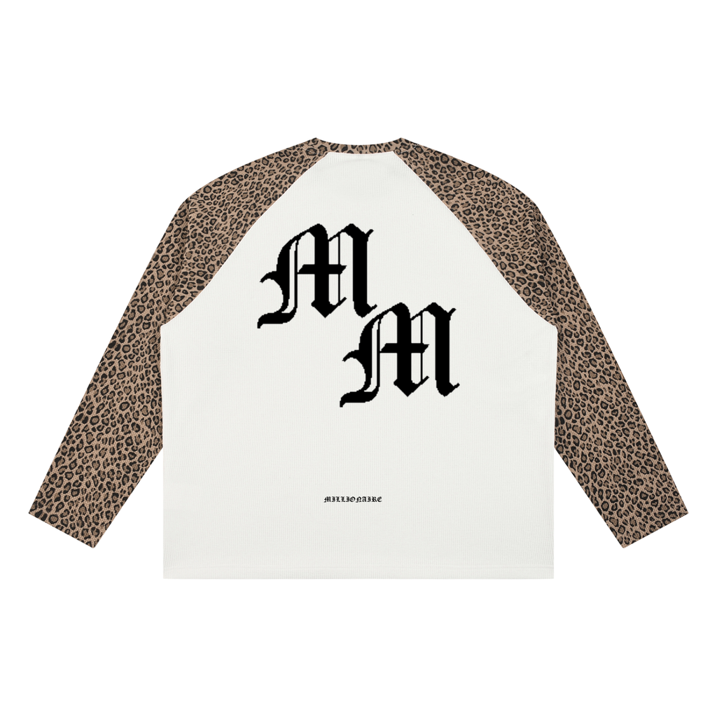 Unisex Leopard Panel Raglan Sleeve T-Shirt