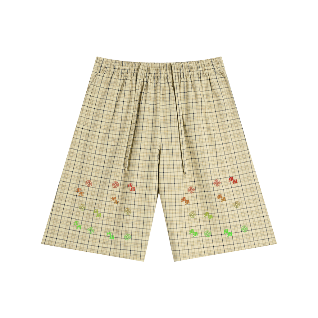 Unisex Plaid Wide Leg Shorts