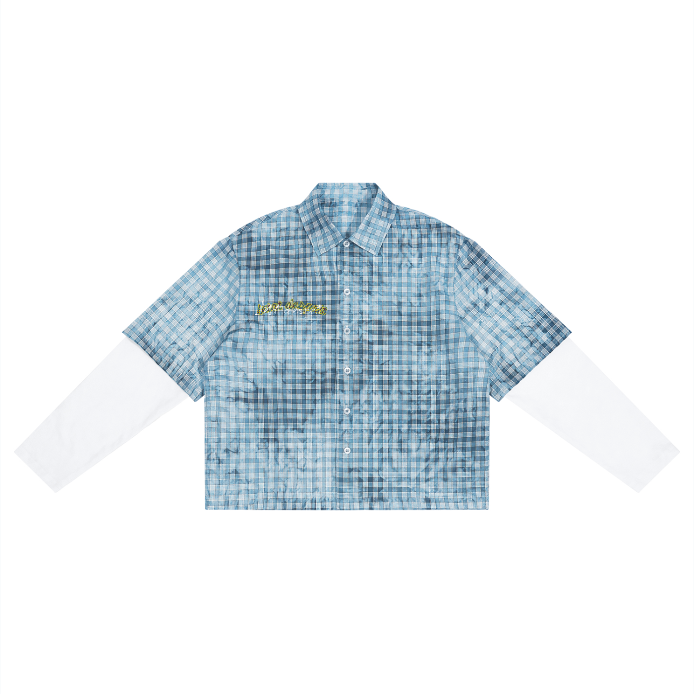 Unisex Vintage Wash Plaid Short Sleeve Shirt