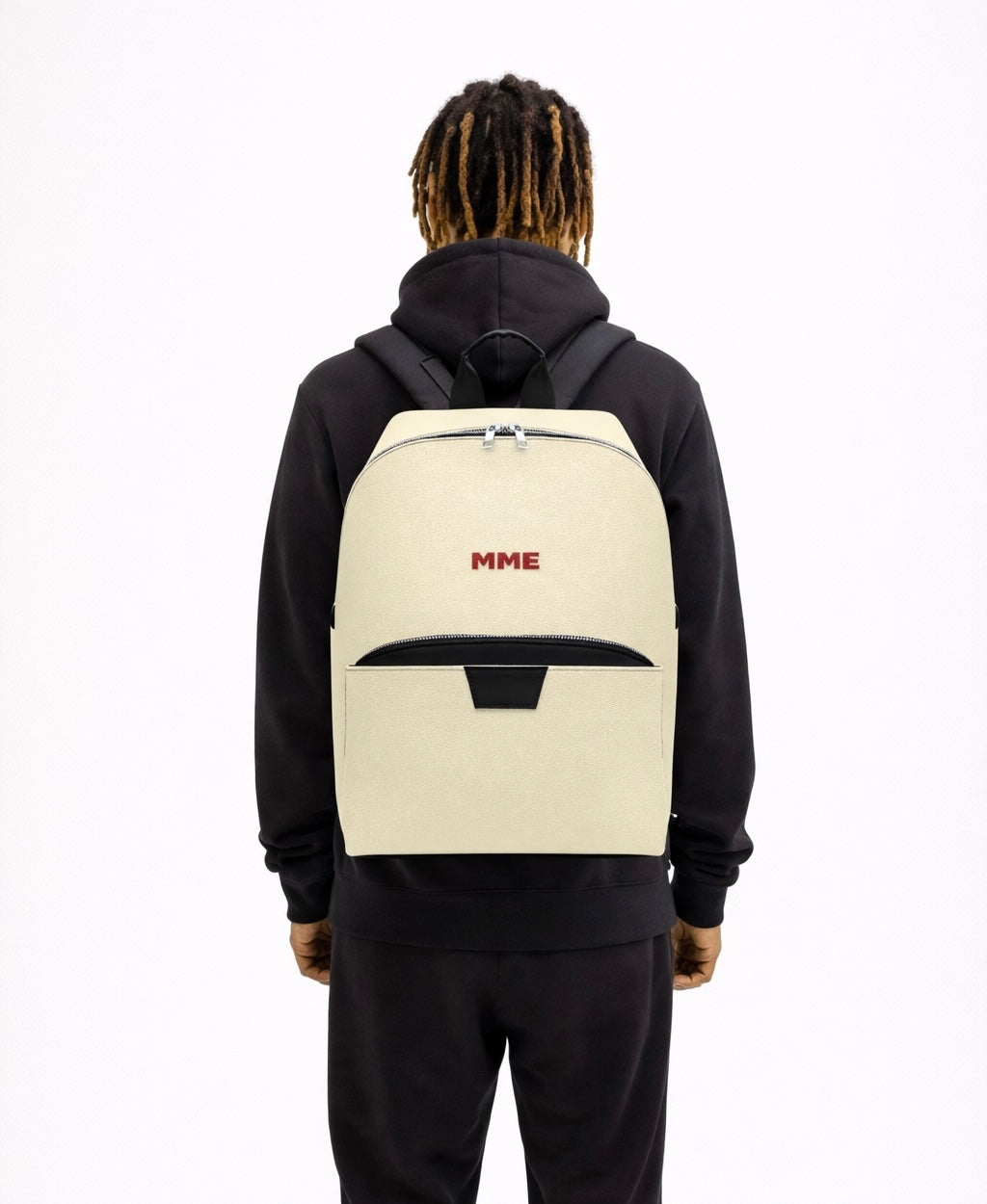 Millionaire Mindset Beige Leather Backpack