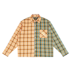 Unisex Oversized Plaid Color Block Shirt