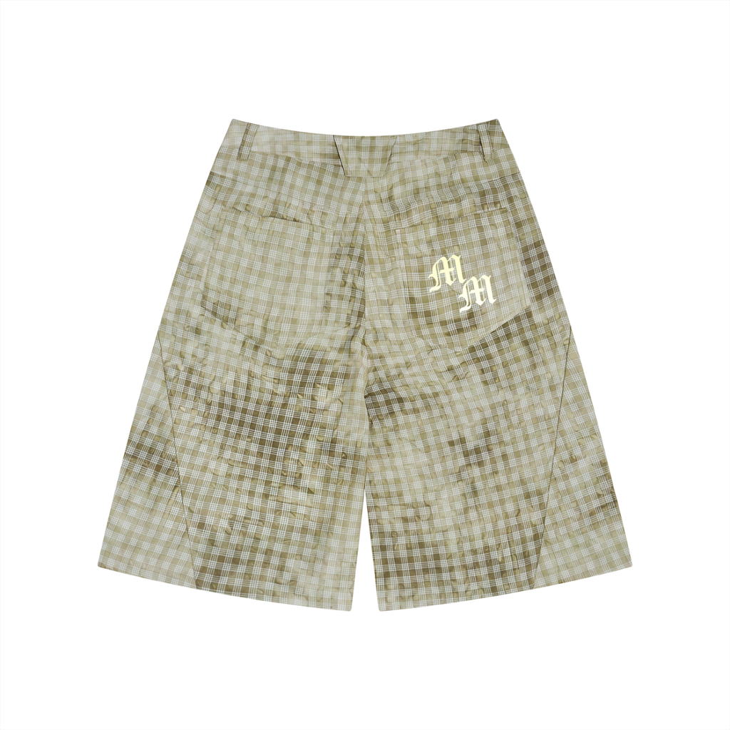 Unisex Vintage Wash Plaid Shorts