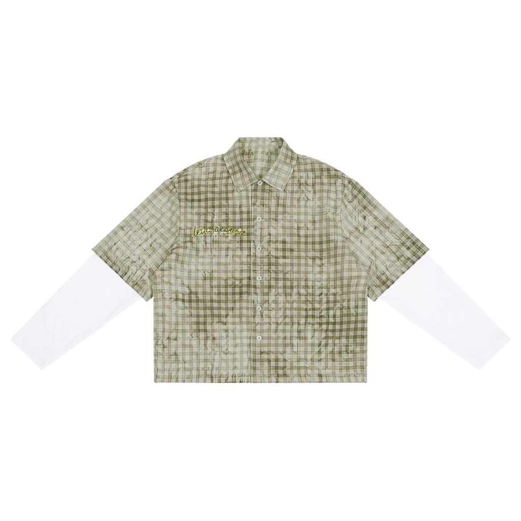 Unisex Vintage Wash Plaid Short Sleeve Shirt
