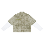 Unisex Vintage Wash Plaid Short Sleeve Shirt