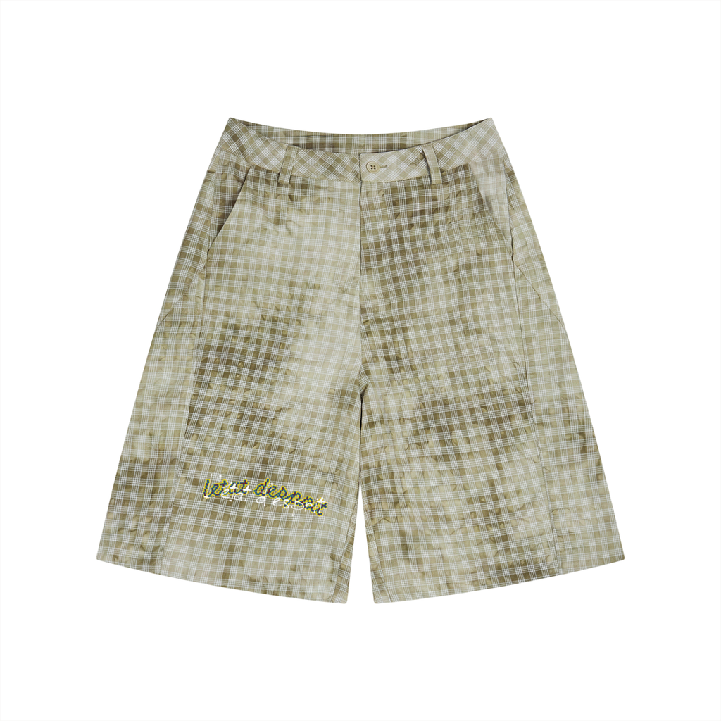 Unisex Vintage Wash Plaid Shorts