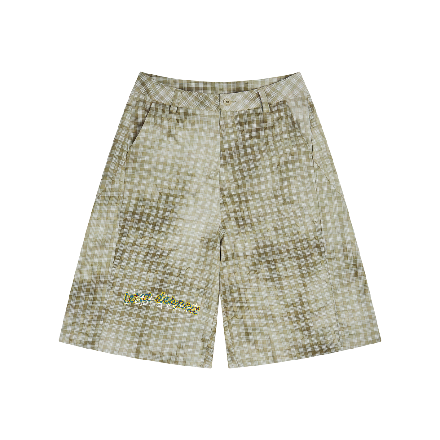 Unisex Vintage Wash Plaid Shorts