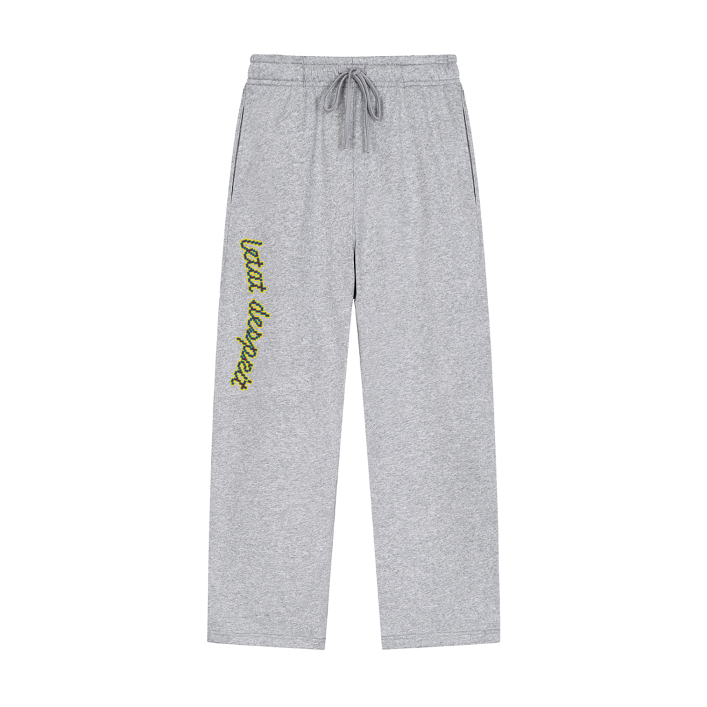 Solid Color Straight-Leg Sweatpants