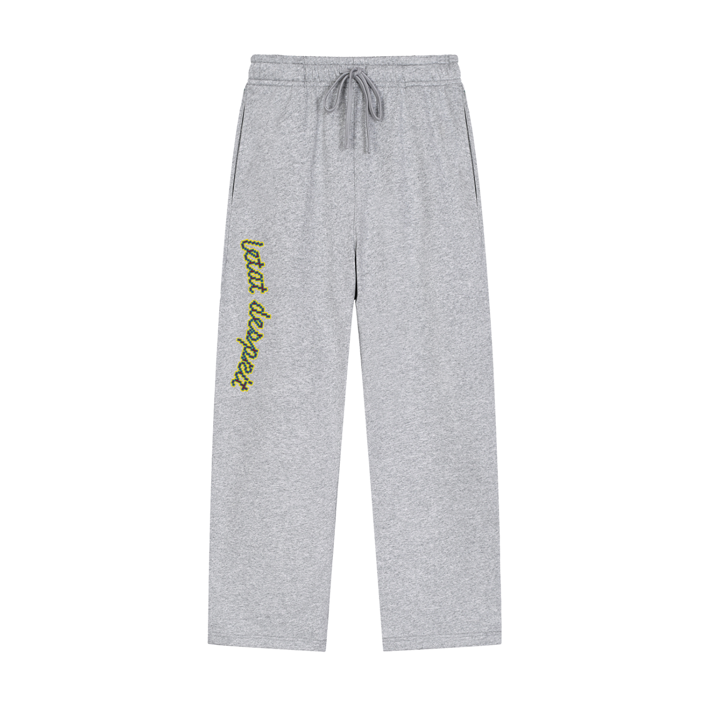 Solid Color Straight-Leg Sweatpants