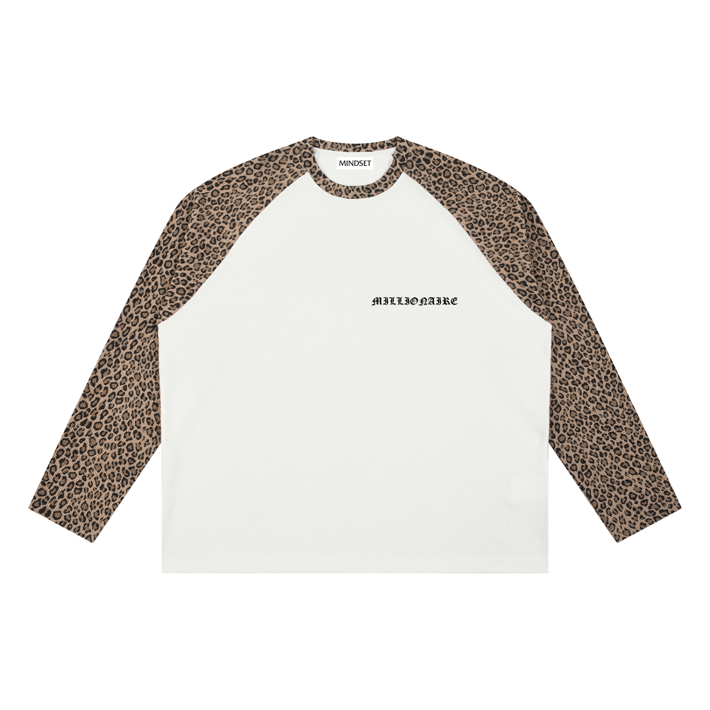Unisex Leopard Panel Raglan Sleeve T-Shirt