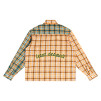 Unisex Oversized Plaid Color Block Shirt