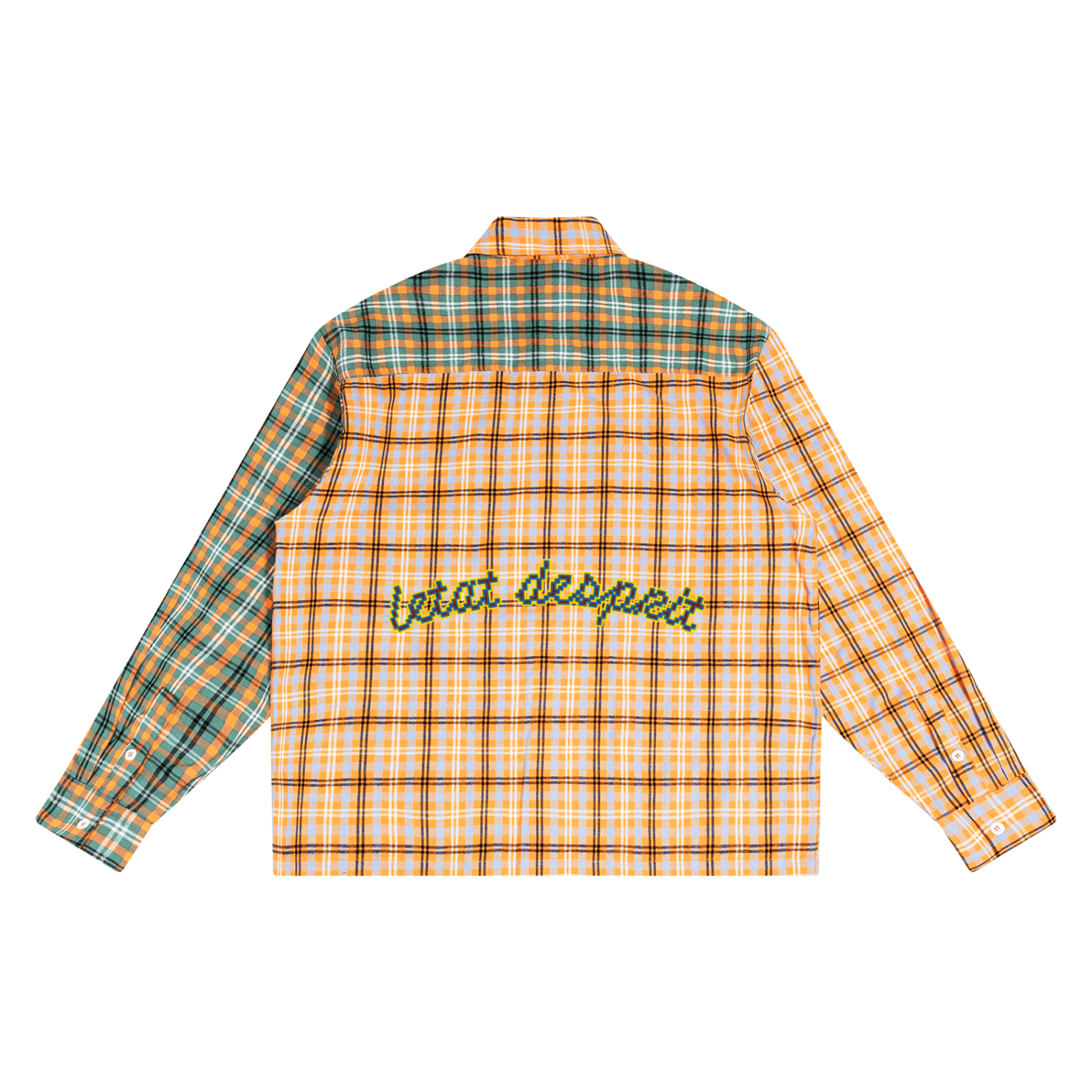 Unisex Oversized Plaid Color Block Shirt