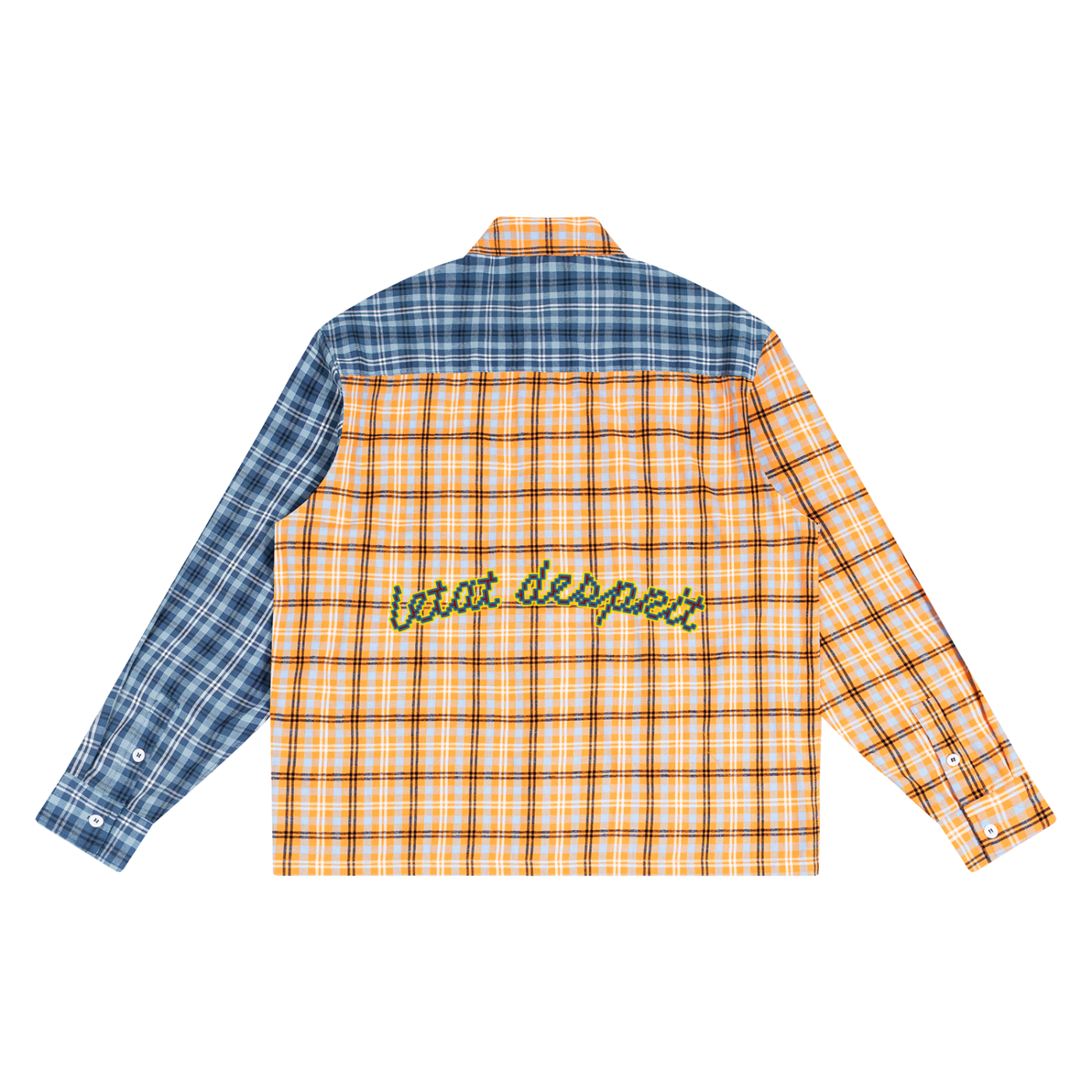 Unisex Oversized Plaid Color Block Shirt