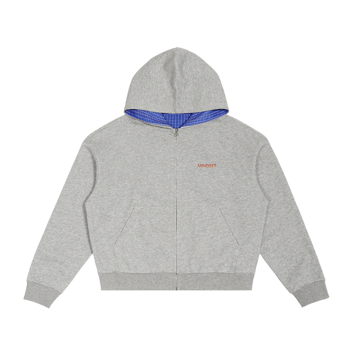 MME Contrast Plaid Zip Hoodie