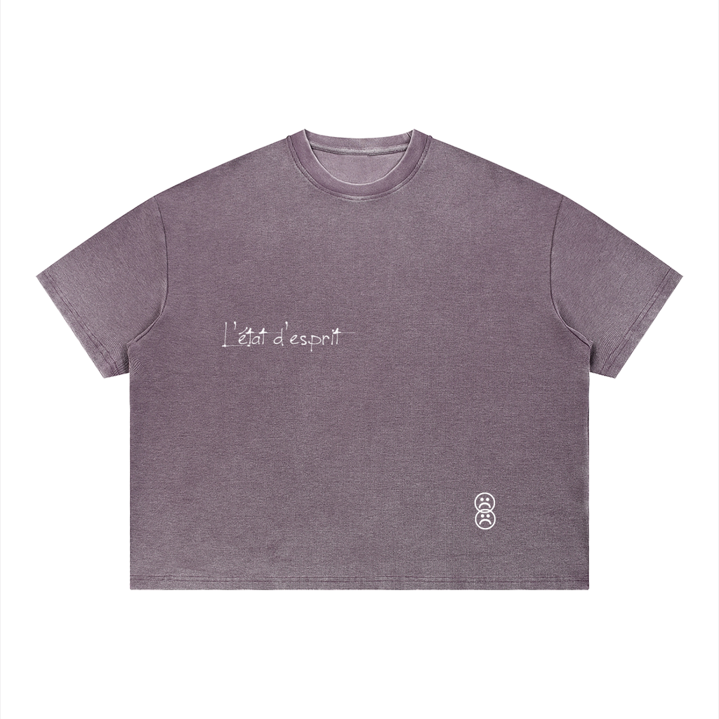 Unisex Vintage Wash Sunfade Boxy Waffle T-Shirt