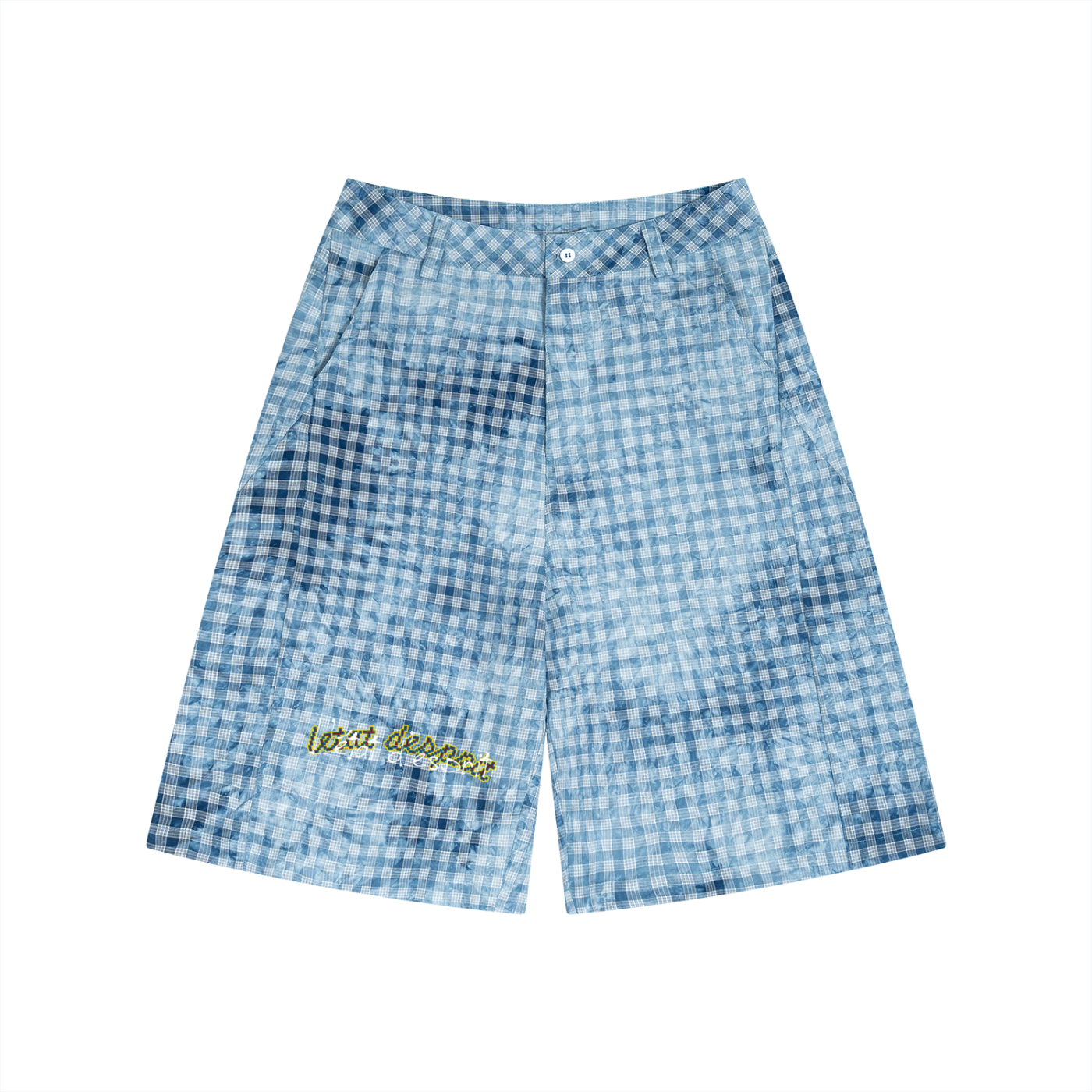 Unisex Vintage Wash Plaid Shorts
