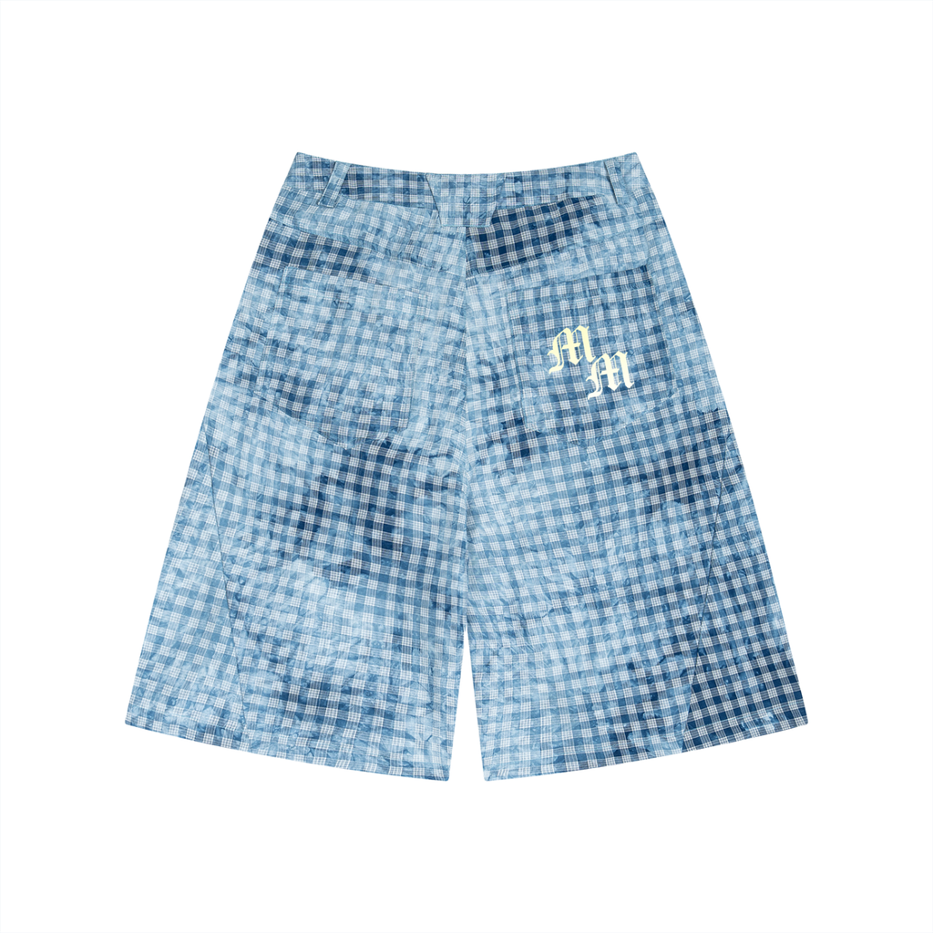 Unisex Vintage Wash Plaid Shorts